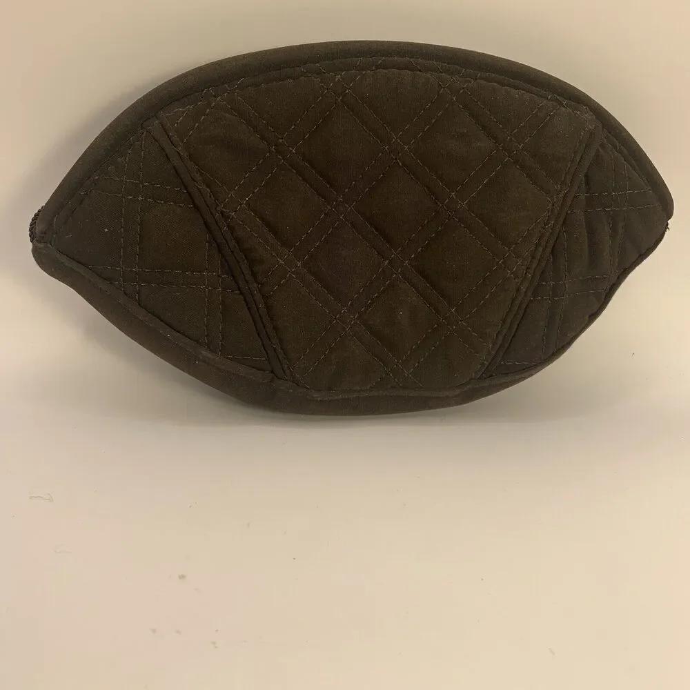 VERA BRADLEY Crescent Cosmetic Bag ESPRESSO BROWN Clutch